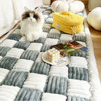 Cream Fuzz Dog Bed Mat