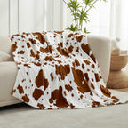 Cow Print Plush Throw