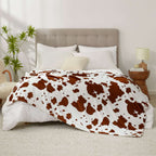 Cow Print Plush Throw