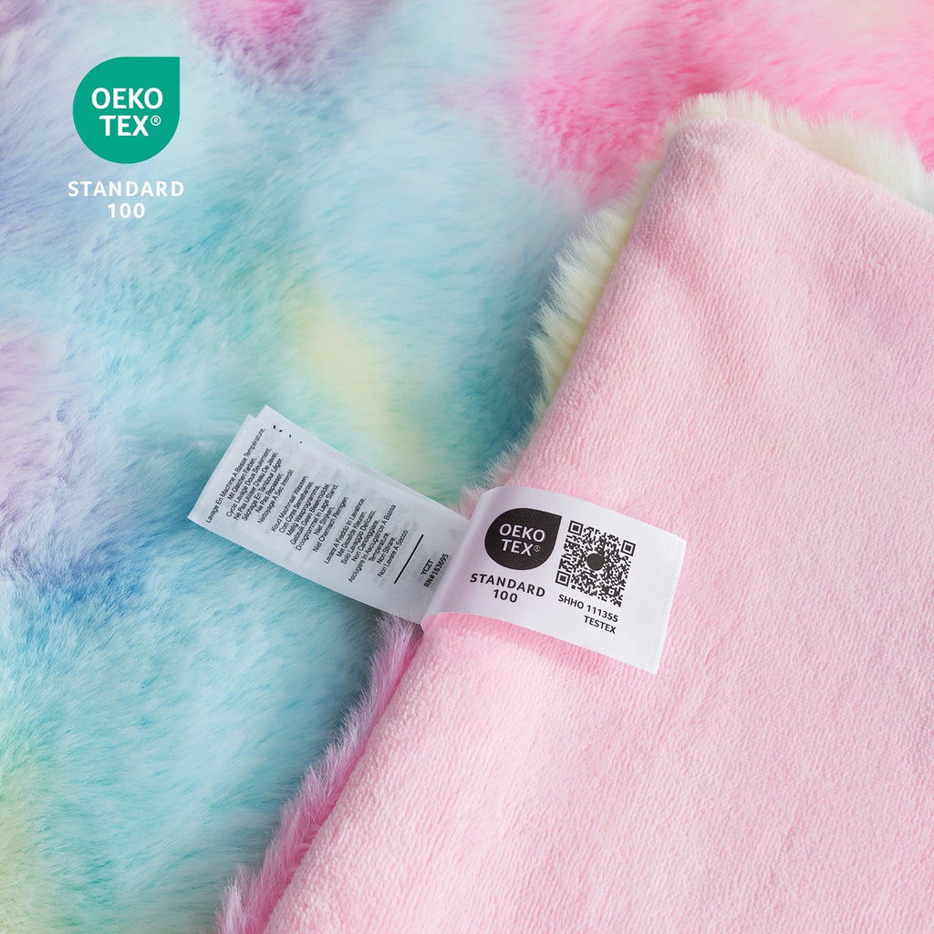 Bubble Tie-Dye Faux Fur Throw