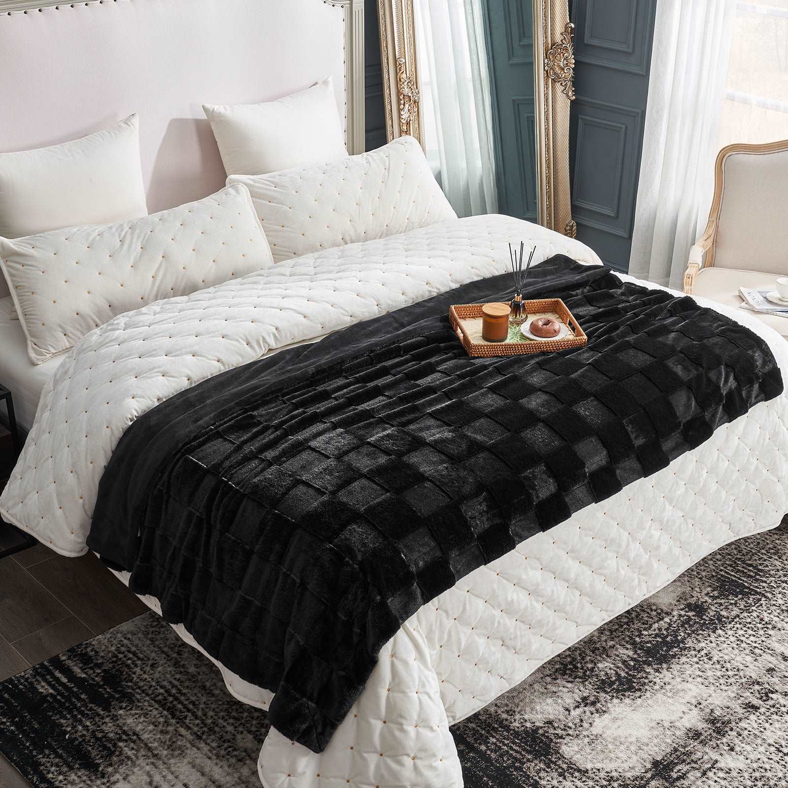 Checkerboard Plush Throw