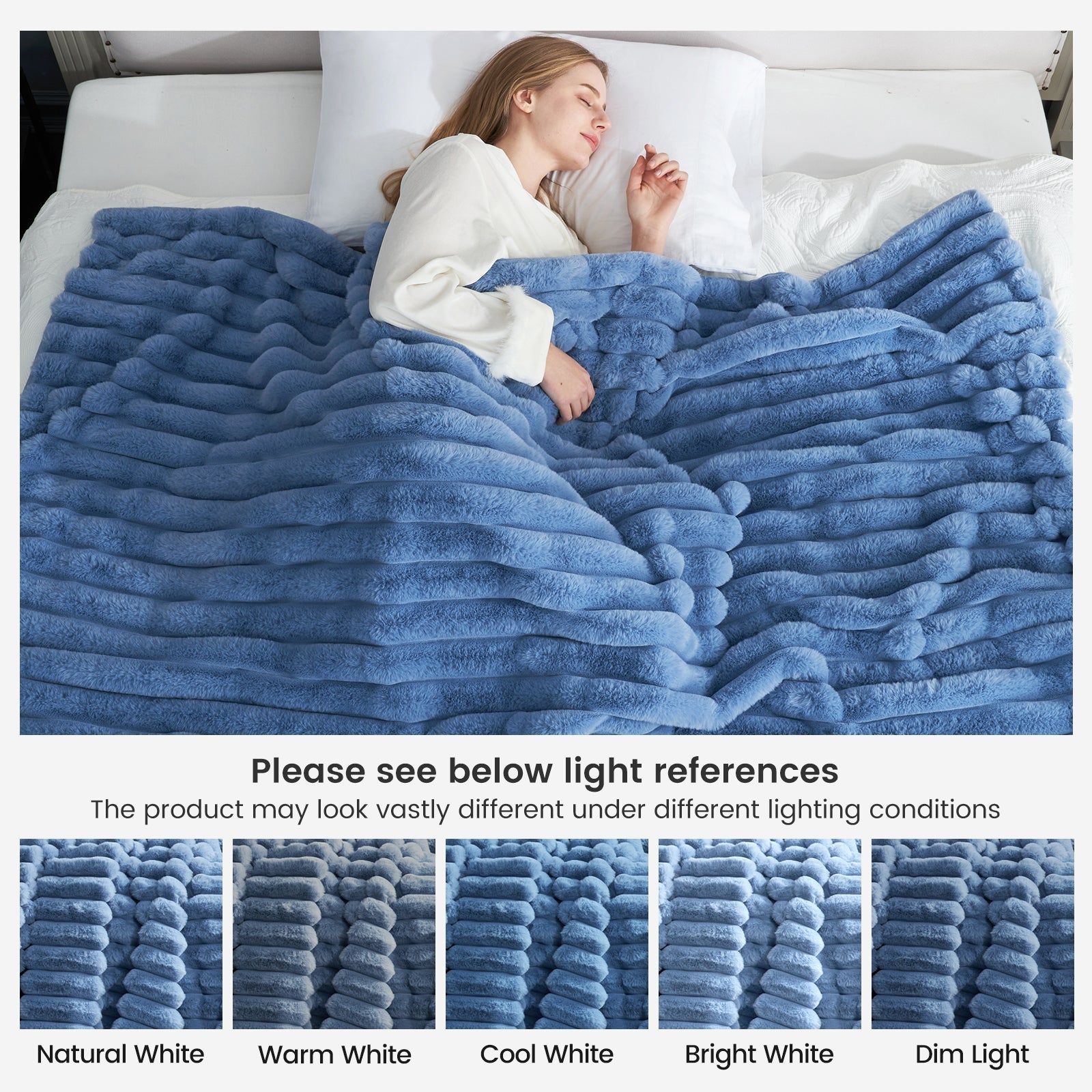 Striped Faux Fur Throw