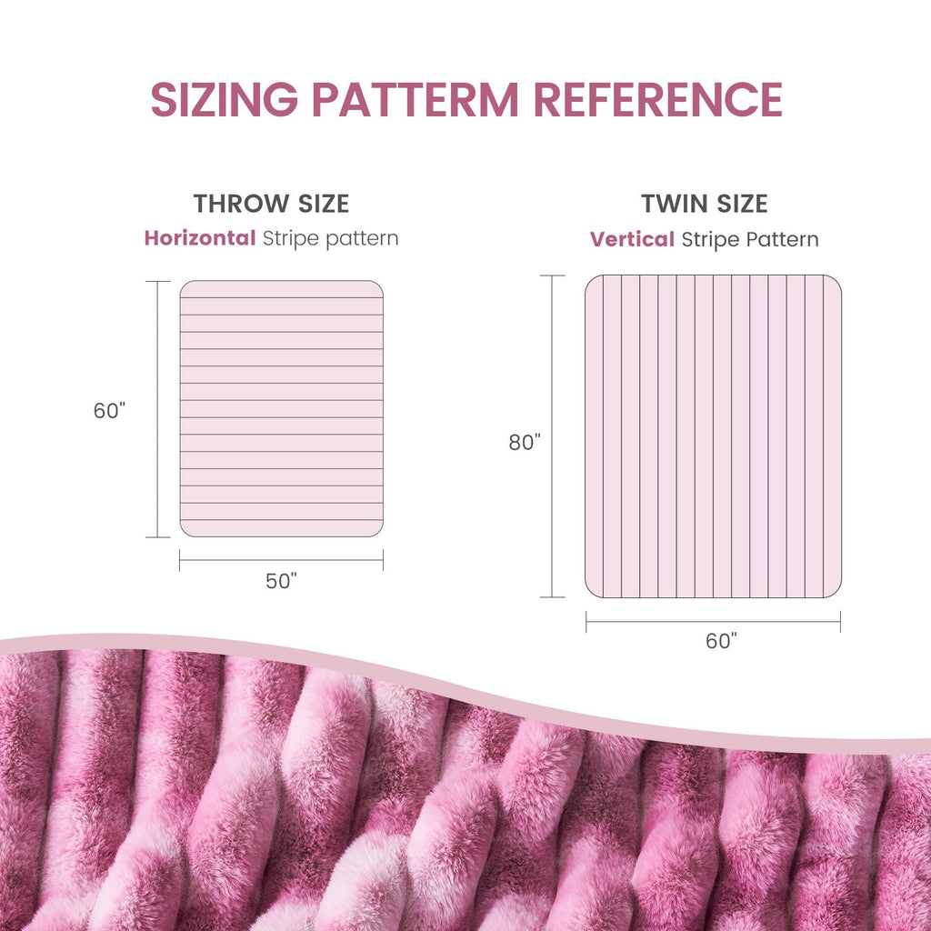 Striped Faux Fur Throw