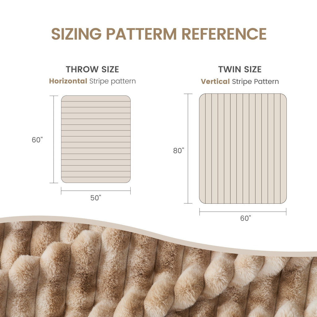 Striped Faux Fur Throw