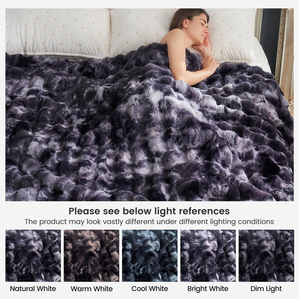 Bubble Tie-Dye Faux Fur Throw