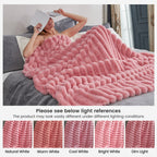 Striped Faux Fur Throw