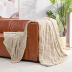 Checkerboard Faux Fur Throw