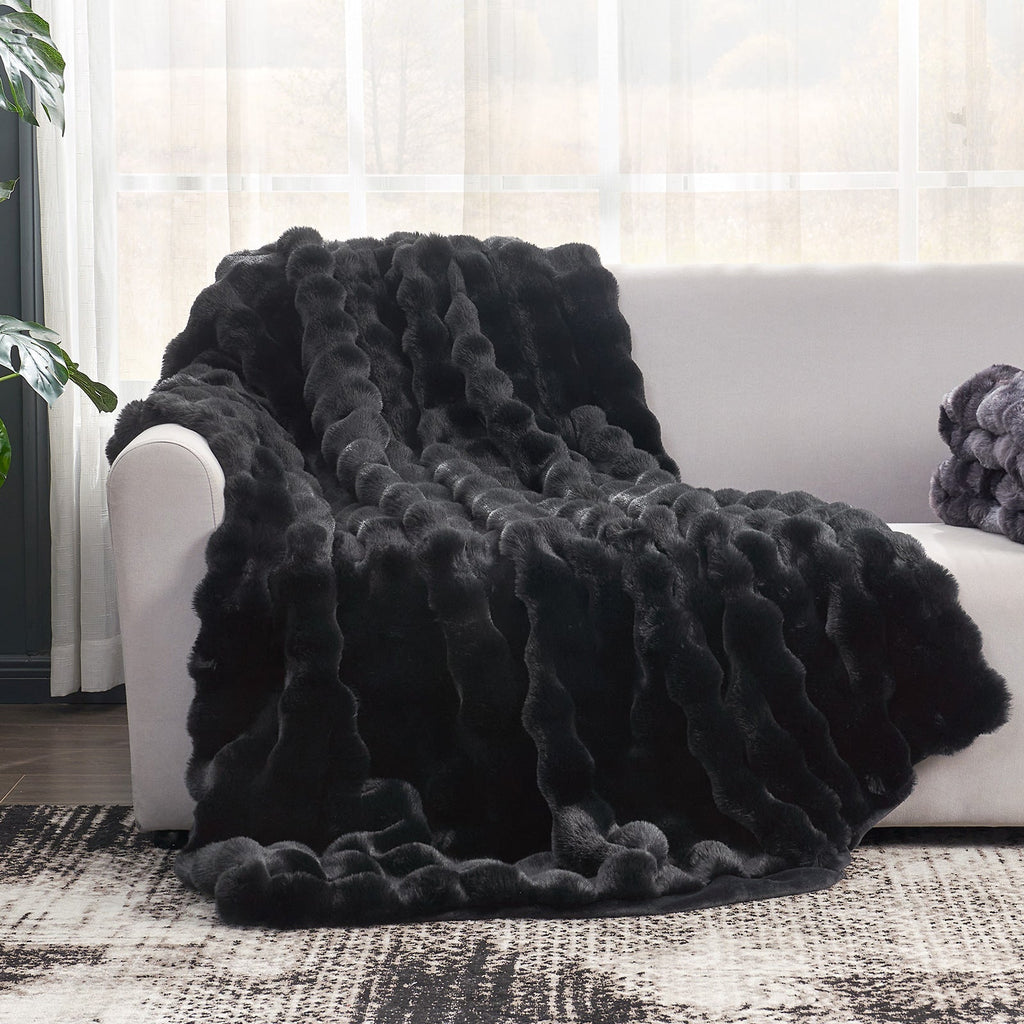 Bubble Tie-Dye Faux Fur Throw