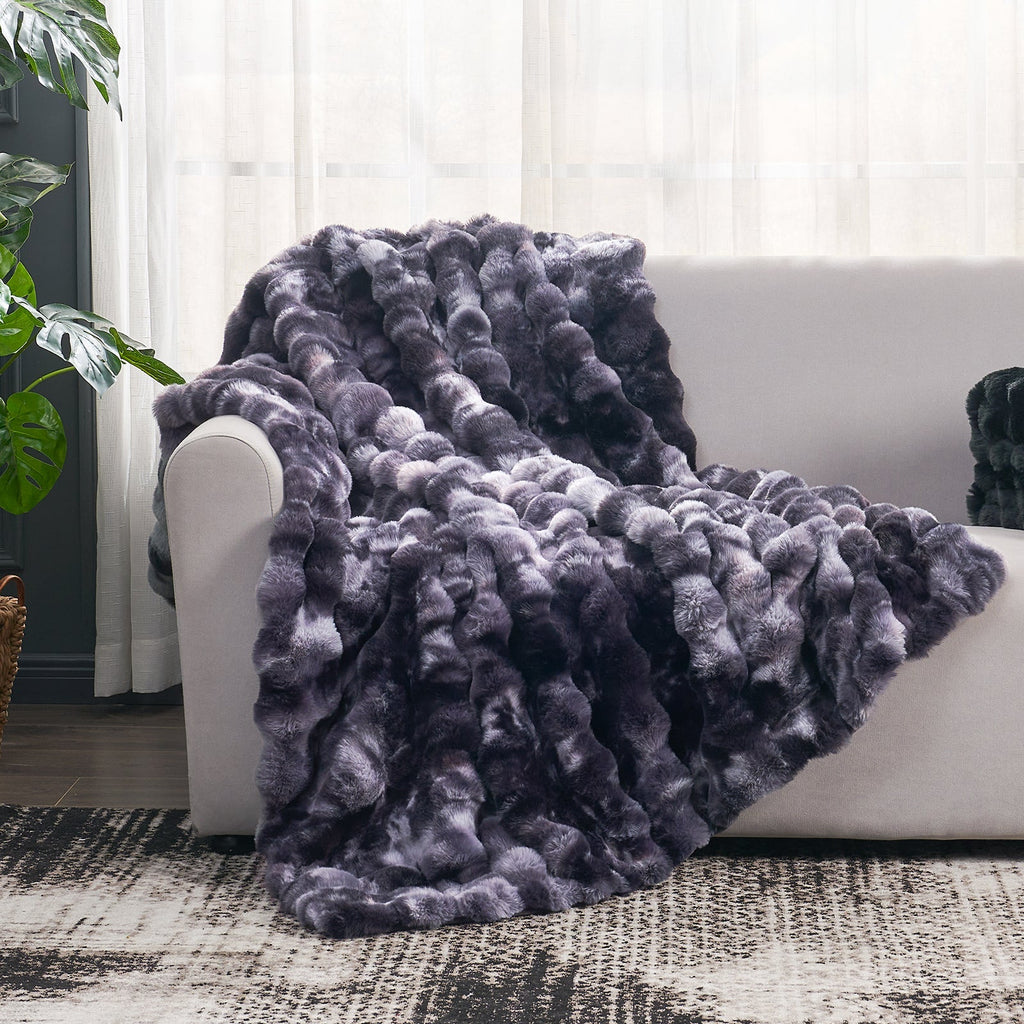 Bubble Tie-Dye Faux Fur Throw