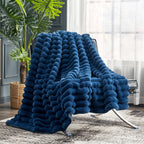 Striped Faux Fur Throw