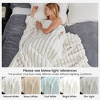 Striped Faux Fur Throw