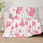 Cow Print Plush Throw