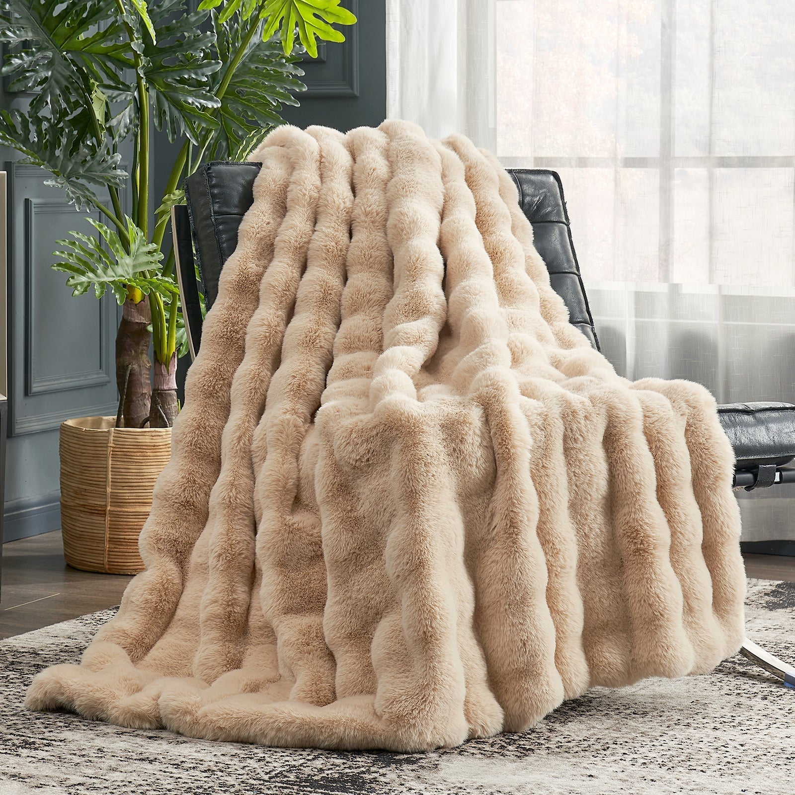 Bubble Tie-Dye Faux Fur Throw