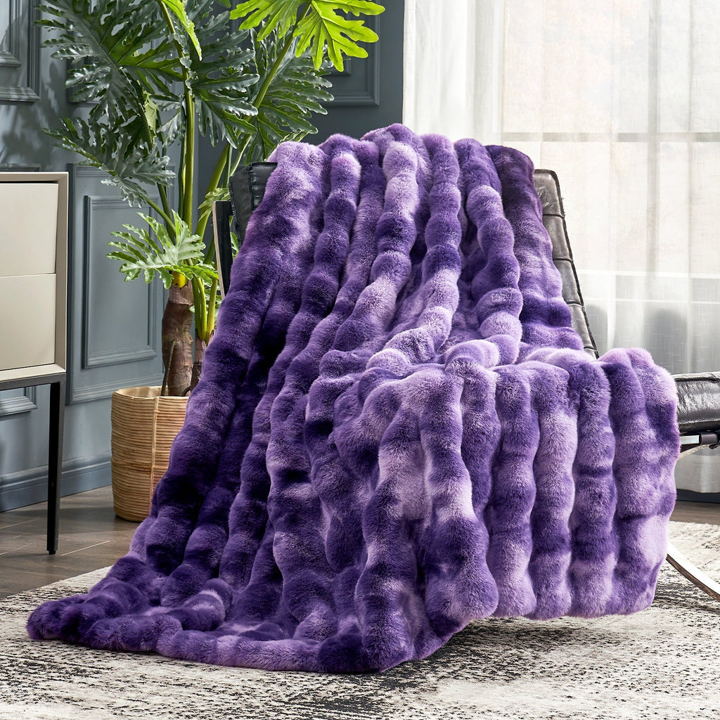 Bubble Tie-Dye Faux Fur Throw