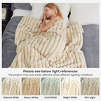 Striped Faux Fur Throw