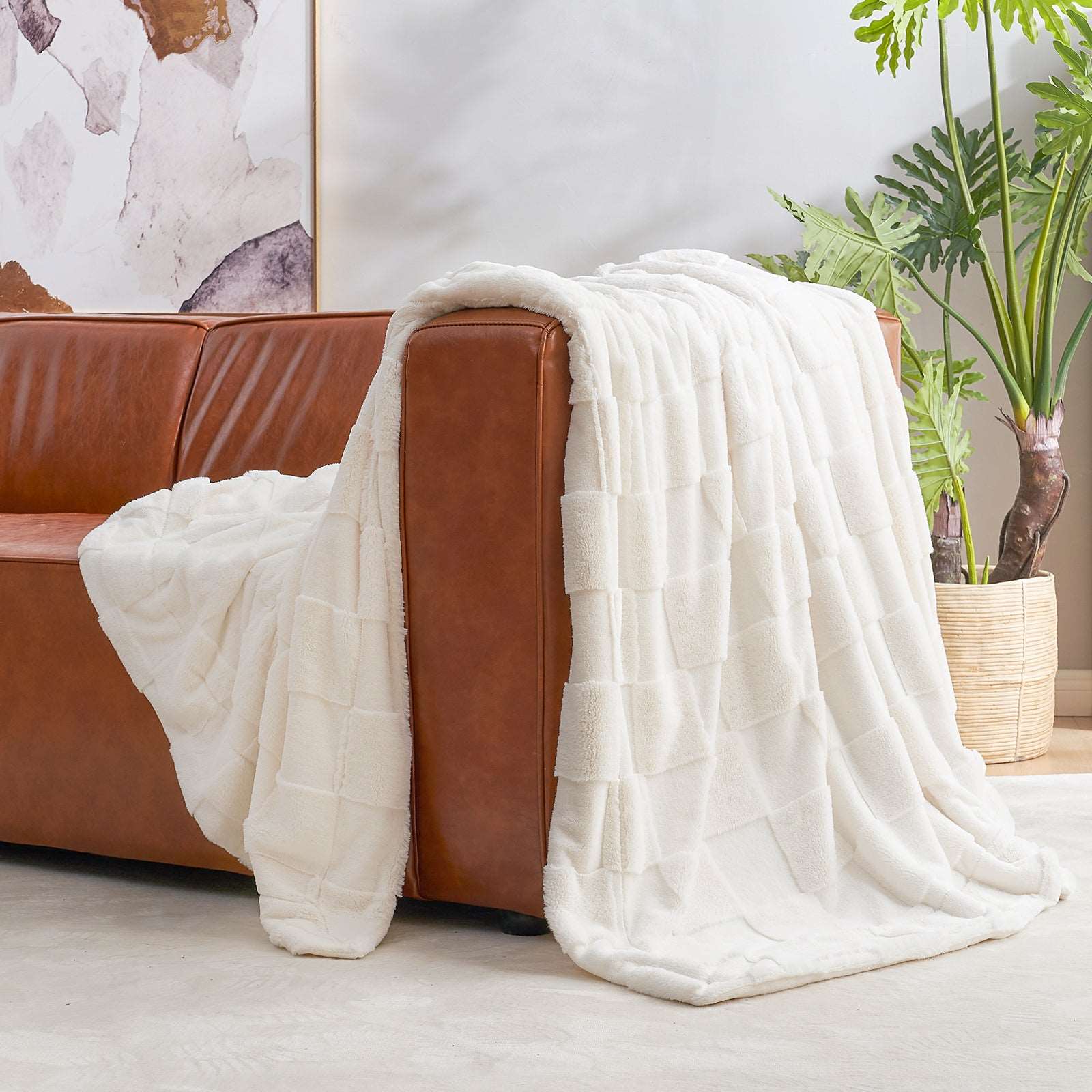 Checkerboard Plush Throw