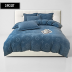3-Piece MonoFloral Duvet Cover Bedding Set