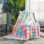 Bubble Tie-Dye Faux Fur Throw