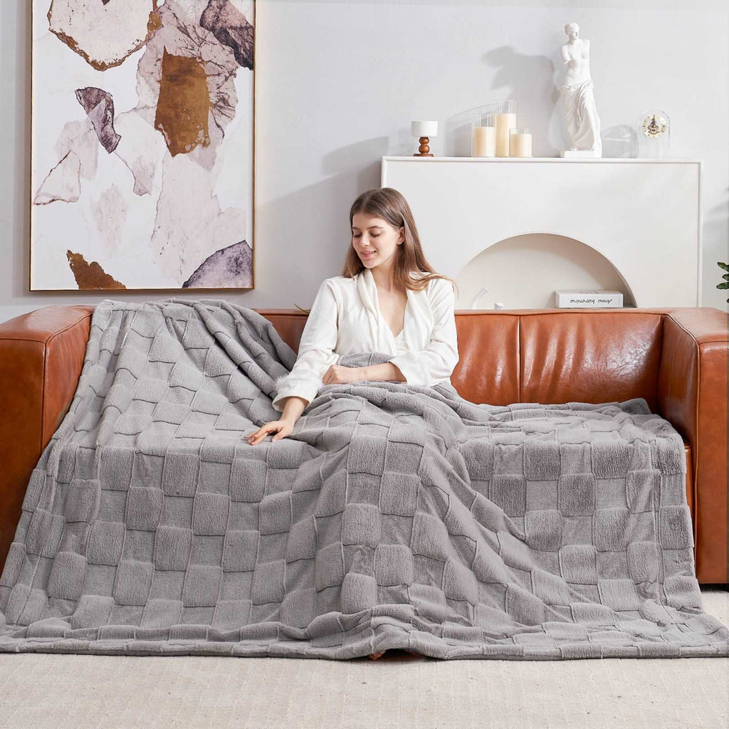 Checkerboard Plush Throw