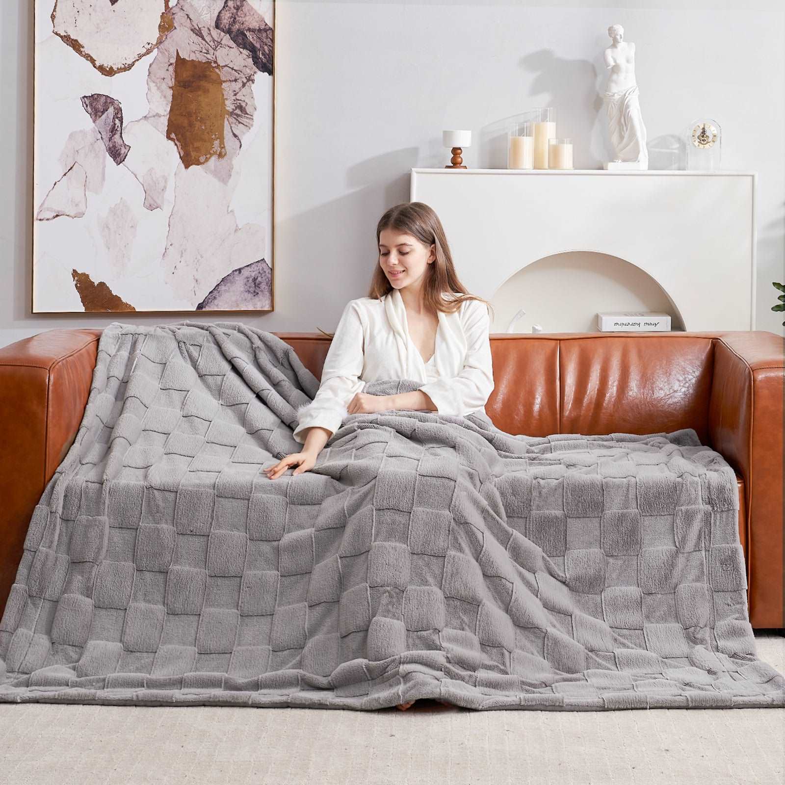 Checkerboard Plush Throw