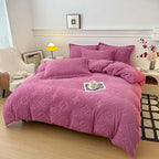 Full 4-Piece MonoFloral Duvet Cover Bedding Set