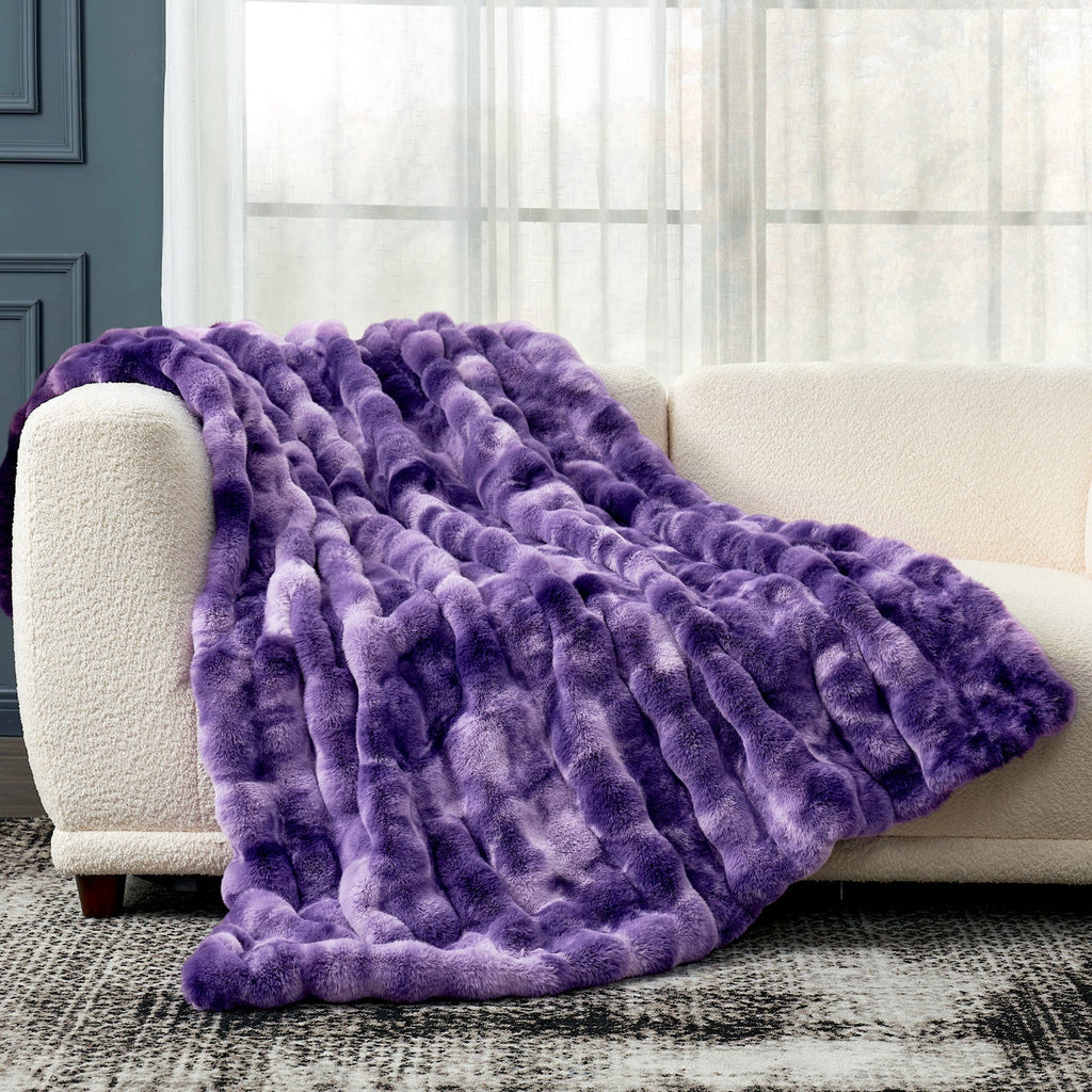 Bubble Tie-Dye Faux Fur Throw