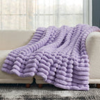 Striped Faux Fur Throw