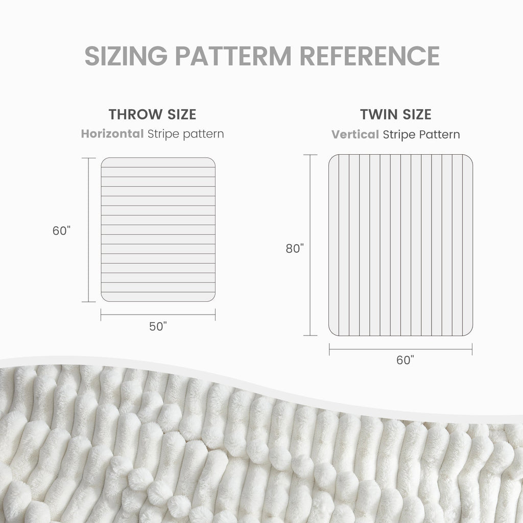 Striped Faux Fur Throw
