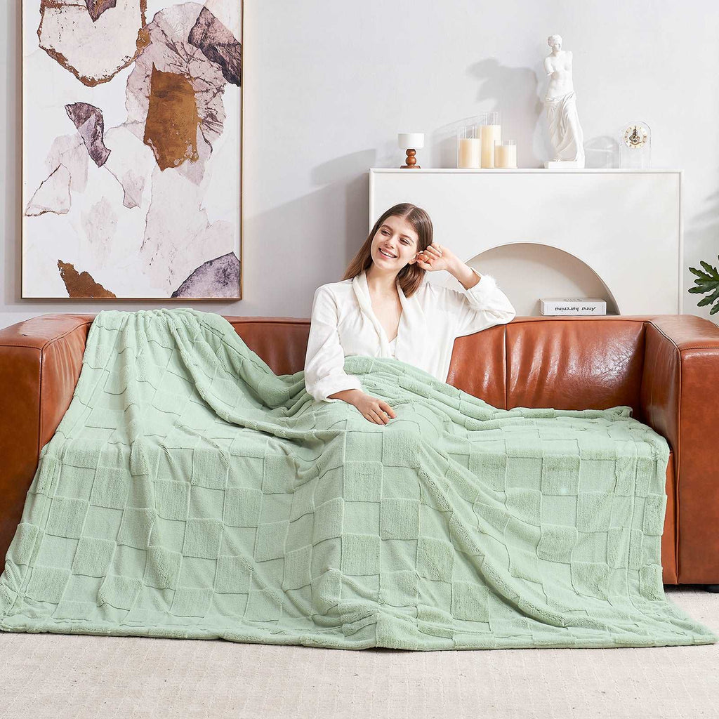 Checkerboard Plush Throw