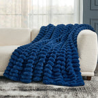 Striped Faux Fur Throw