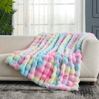 Bubble Tie-Dye Faux Fur Throw