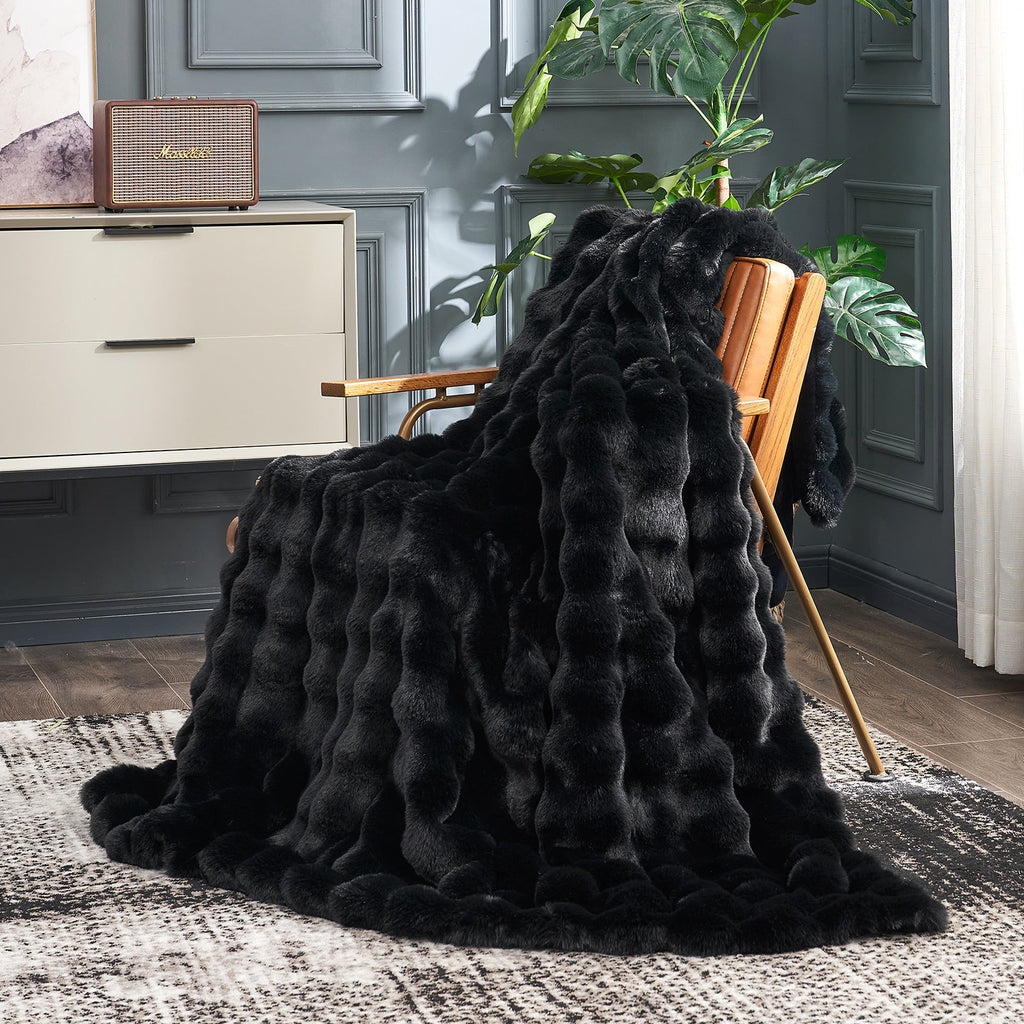 Bubble Tie-Dye Faux Fur Throw