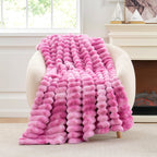 Striped Faux Fur Throw