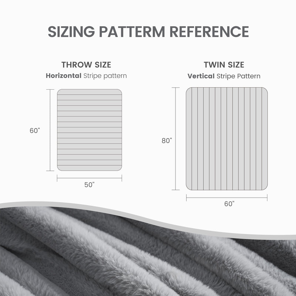 Striped Faux Fur Throw