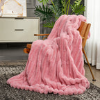 Striped Faux Fur Throw