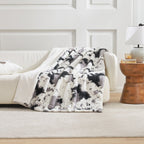 Cow Print Faux Fur Throw