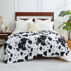 Cow Print Plush Throw