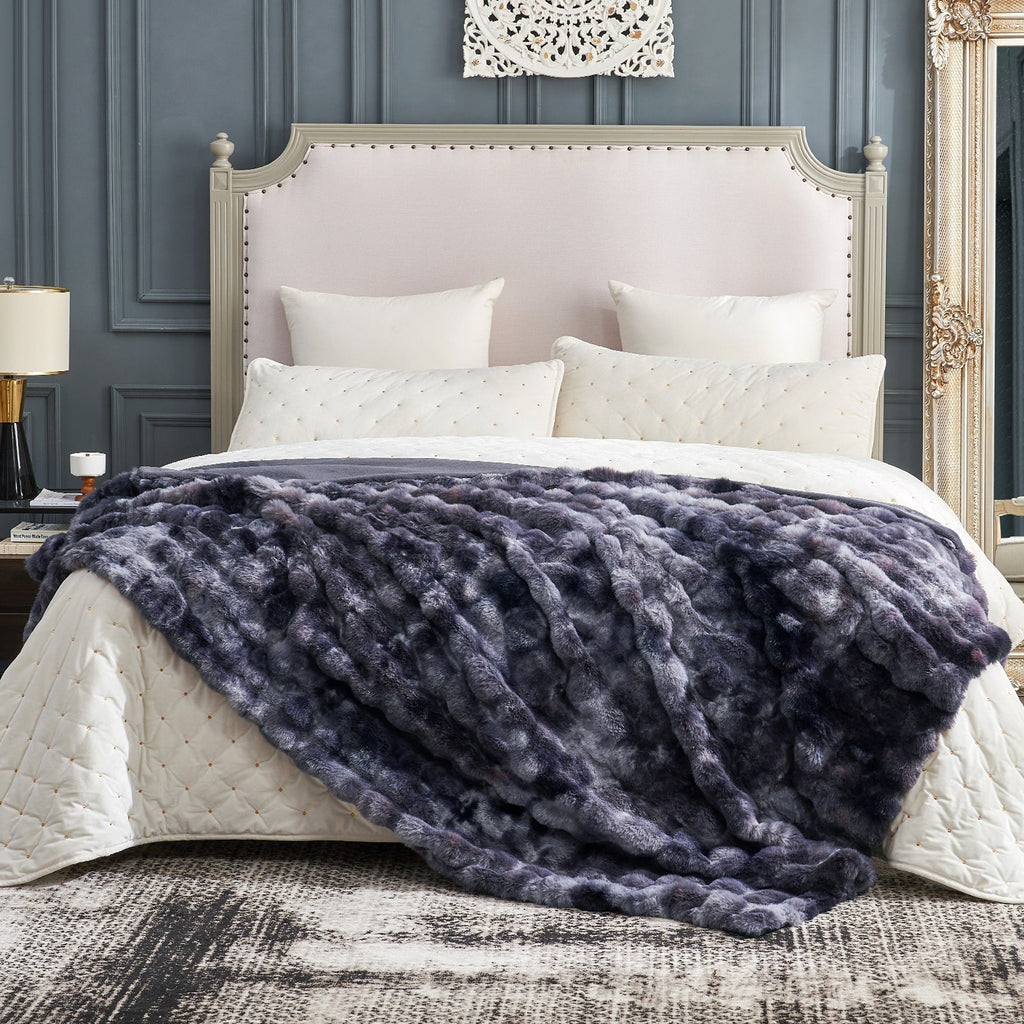 Bubble Tie-Dye Faux Fur Throw