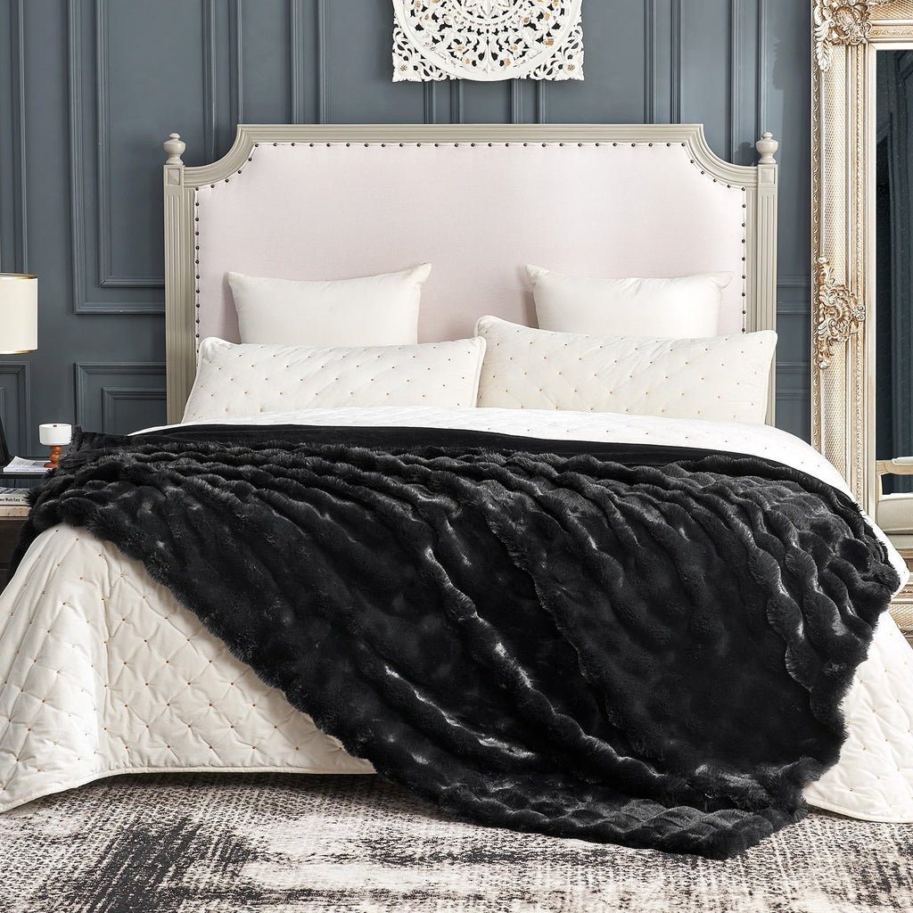 Bubble Tie-Dye Faux Fur Throw