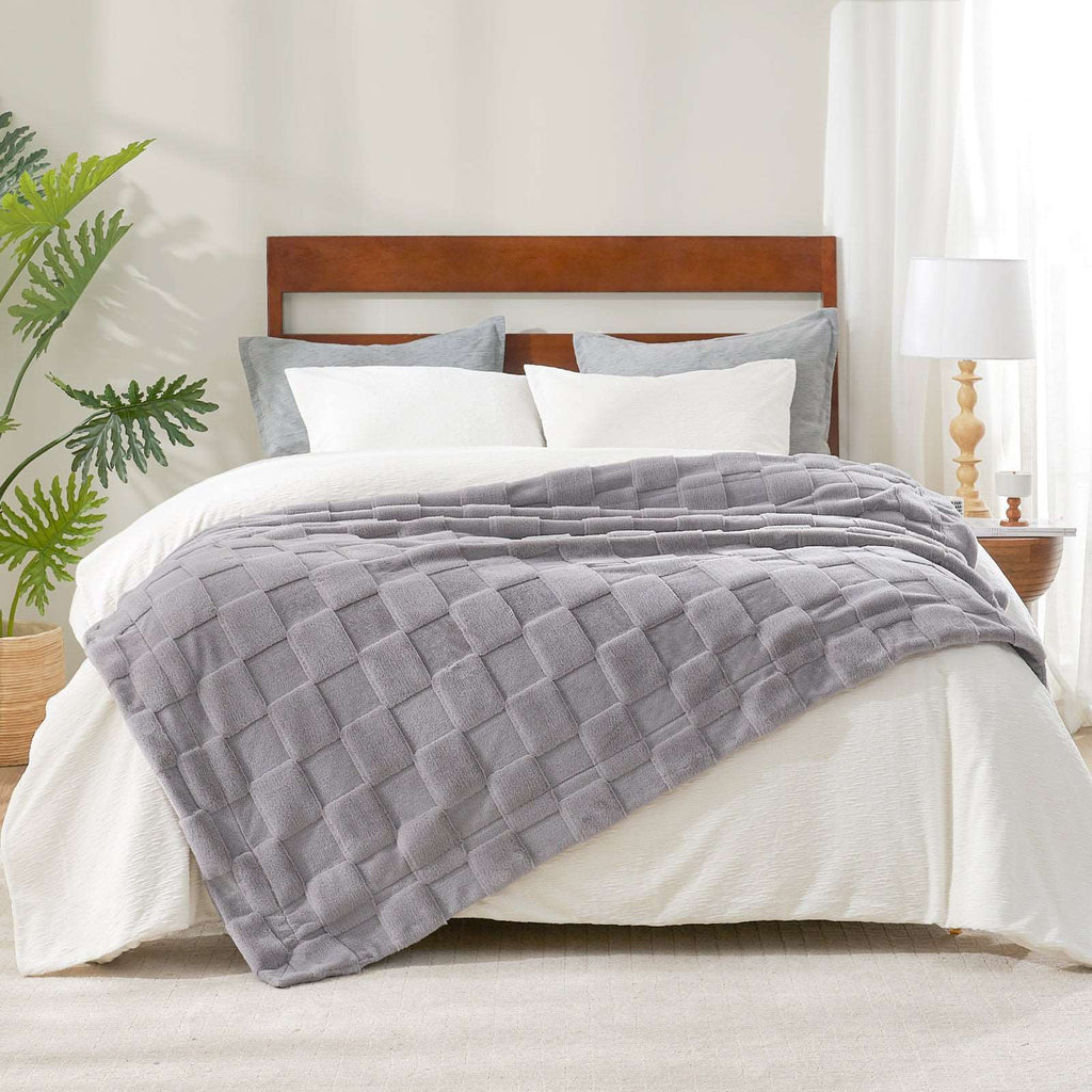 Checkerboard Plush Throw