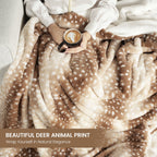 Deer Print Faux Fur Throw