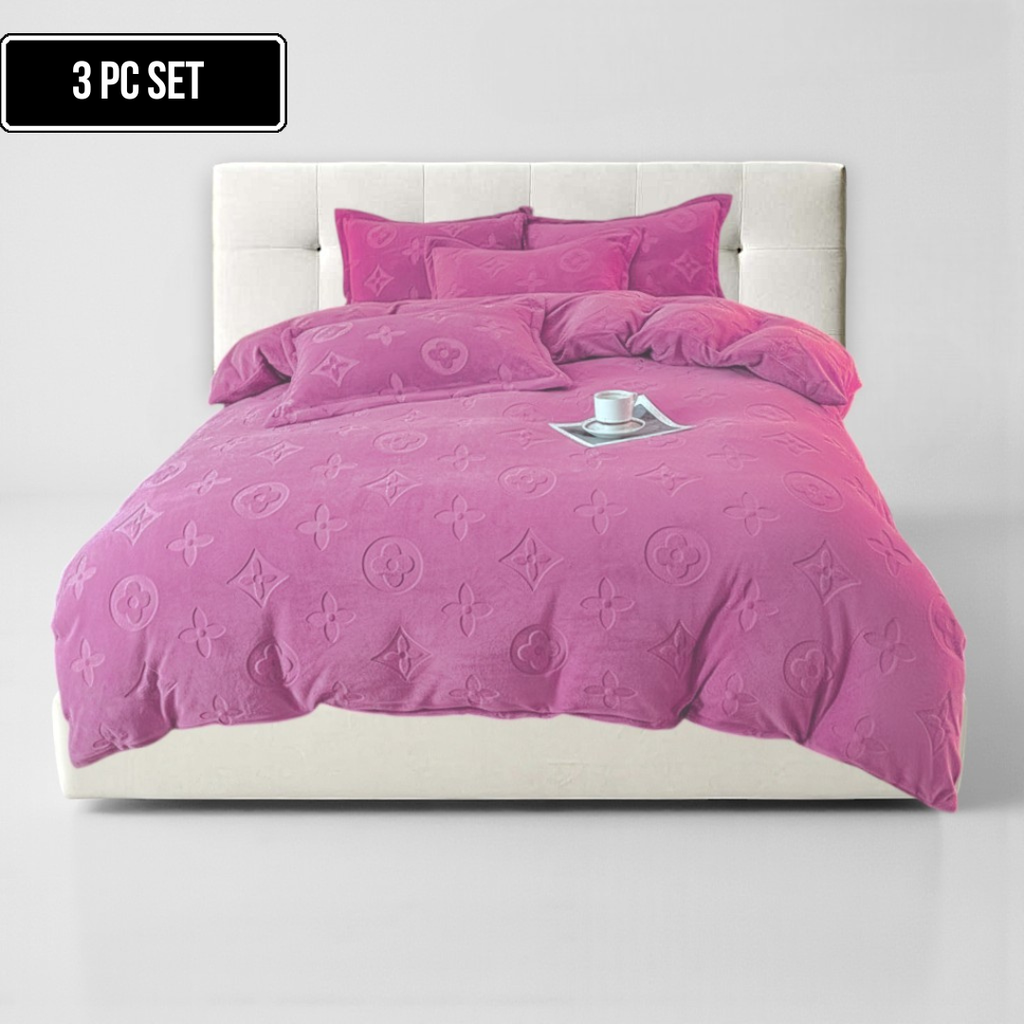 3-Piece MonoFloral Duvet Cover Bedding Set