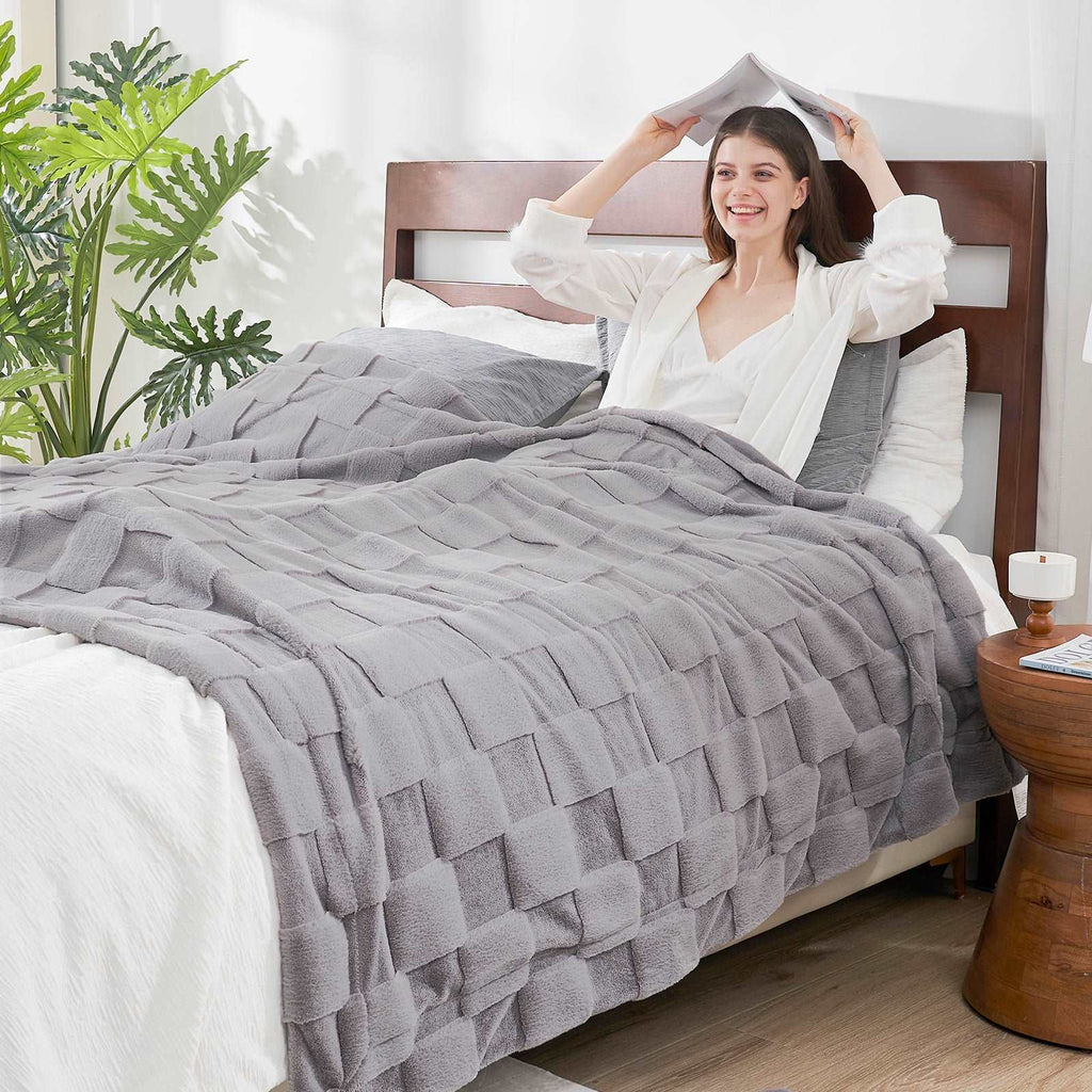 Checkerboard Plush Throw