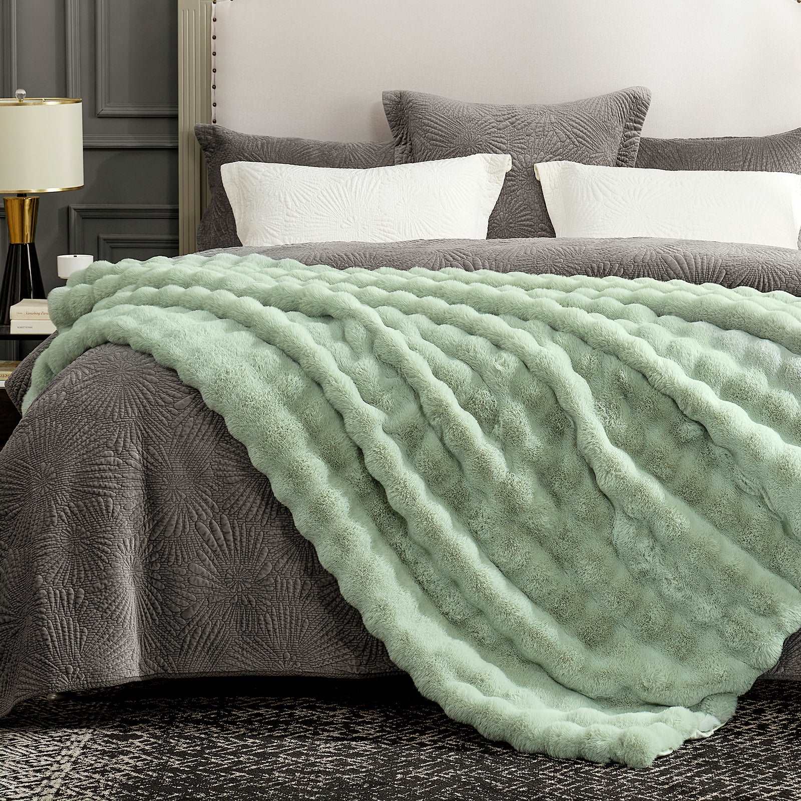 Bubble Tie-Dye Faux Fur Throw