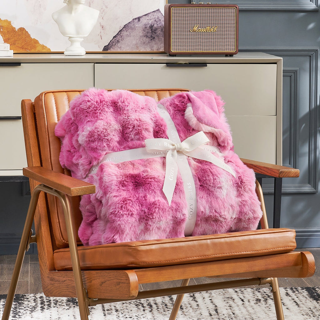 Bubble Tie-Dye Faux Fur Throw