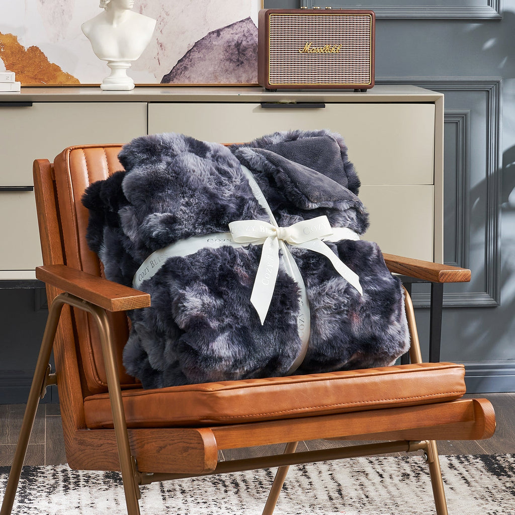 Bubble Tie-Dye Faux Fur Throw