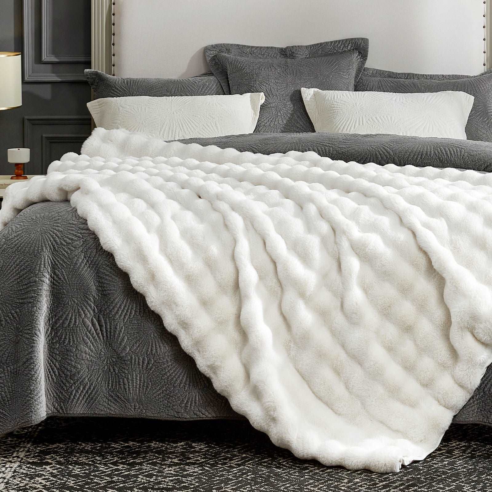 Bubble Tie-Dye Faux Fur Throw