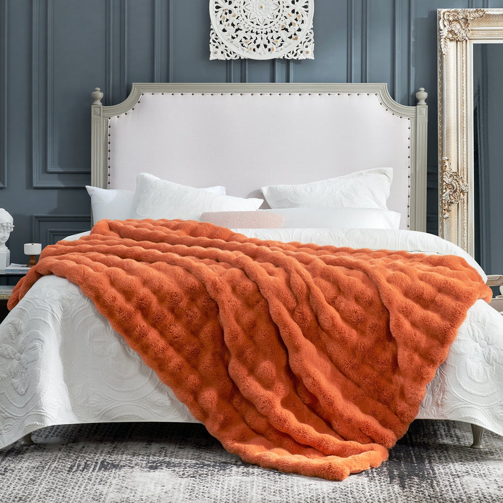 Bubble Tie-Dye Faux Fur Throw