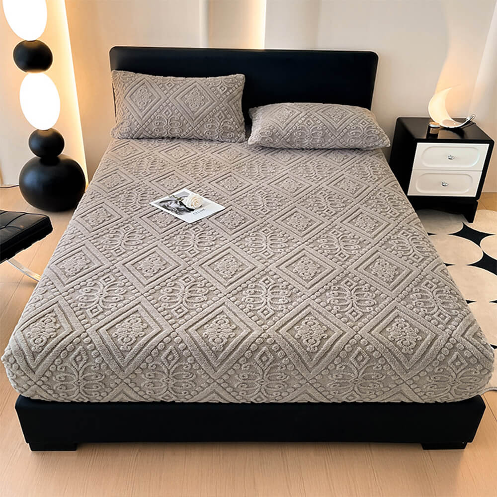 Baroque Embossed Velvet Fitted Sheet