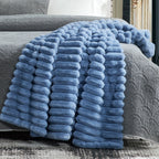 Striped Faux Fur Throw